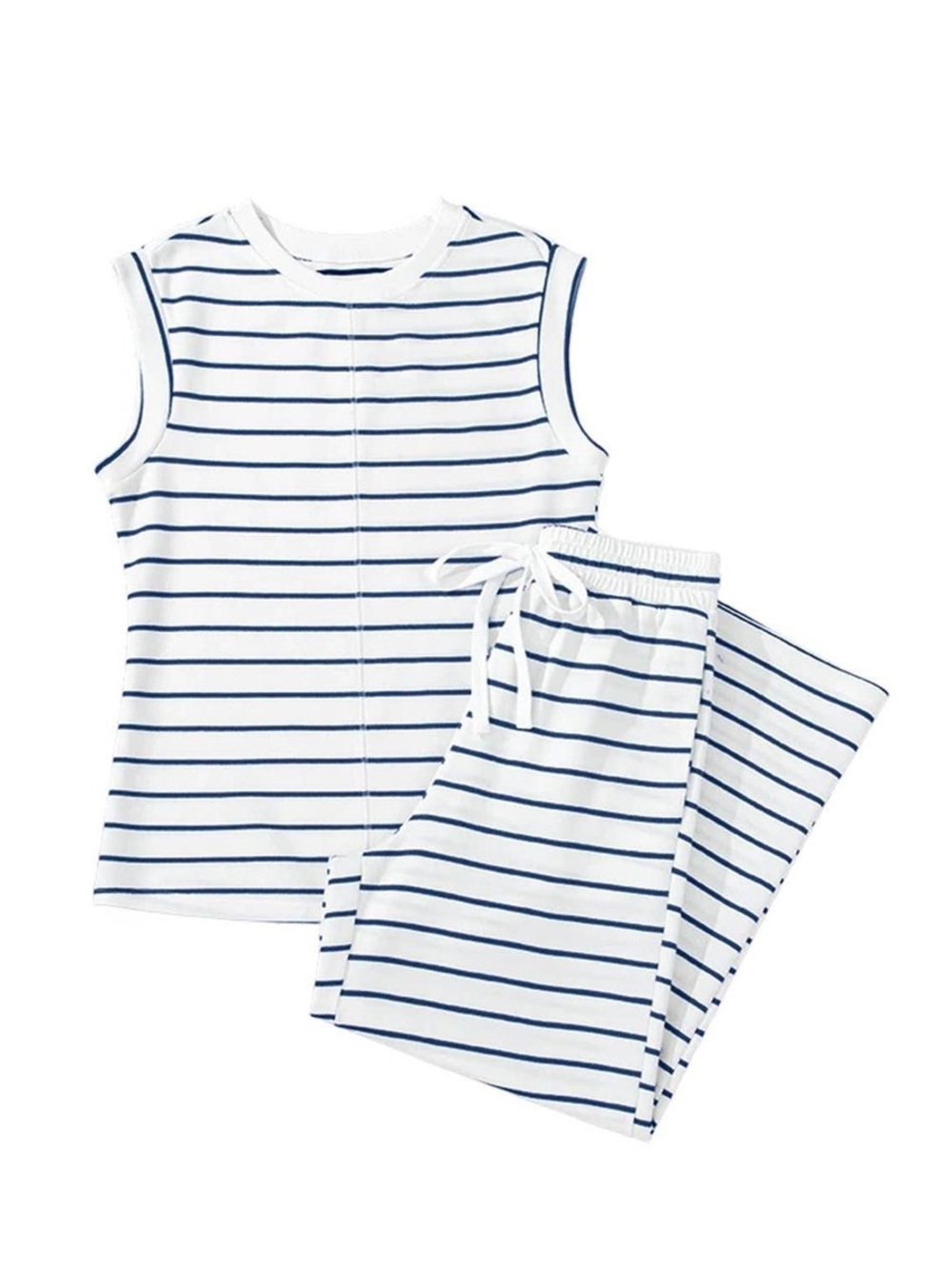 Royal and Reese Tierra Striped Round Neck Top and Pants Set Size Large NWT - Picture 3 of 7